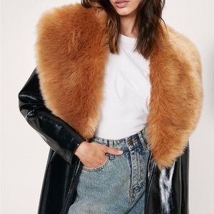 Faux Trim Fur Jacket